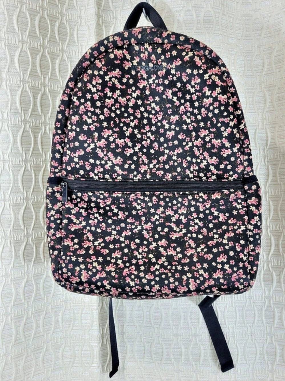 Mytagalongs Floral Backpack in Black & Pink Like New